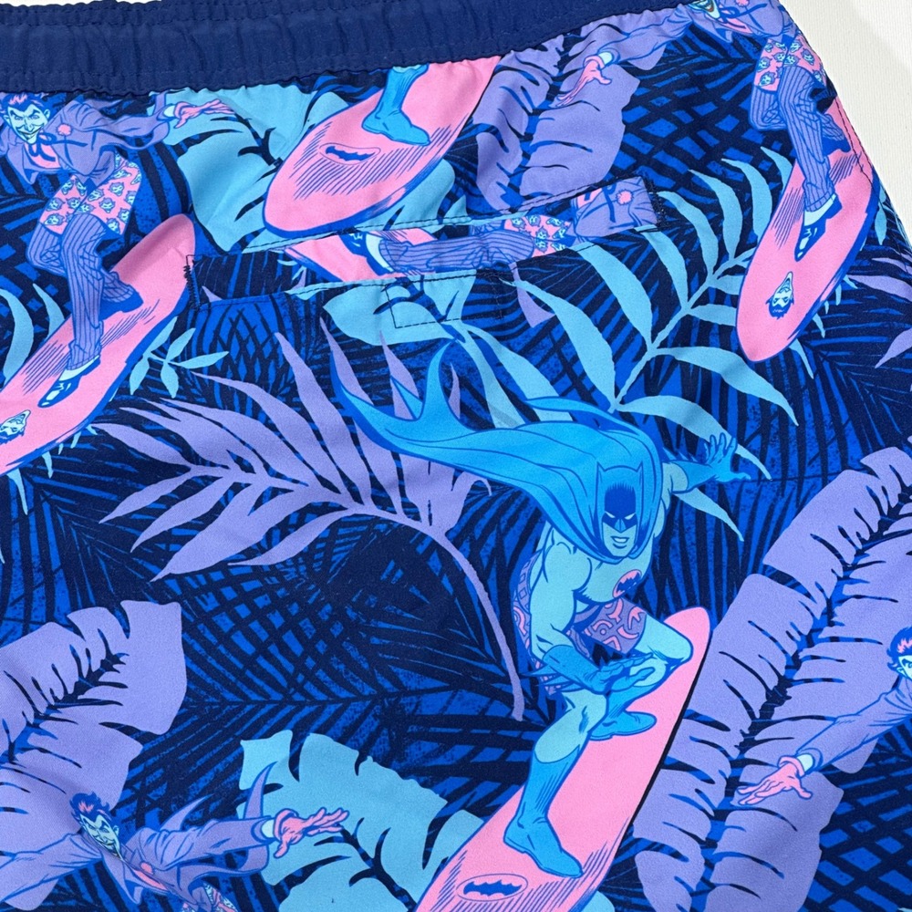 Batman Joker Surfing Swim Trunks Mens XL Blue Tropical Graphic Board Shorts - Picture 4 of 8